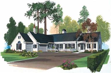 3-Bedroom, 3926 Sq Ft Country House Plan - 137-1612 - Front Exterior