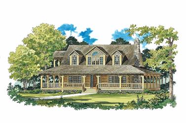 3-Bedroom, 1669 Sq Ft Country House Plan - 137-1618 - Front Exterior