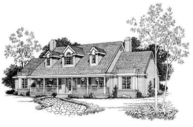 3-Bedroom, 3112 Sq Ft Country House Plan - 137-1619 - Front Exterior
