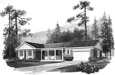 3-Bedroom, 1557 Sq Ft Ranch House Plan - 137-1700 - Front Exterior