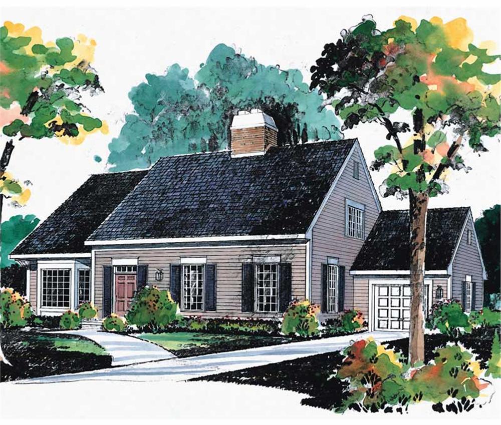 Front elevation of Farmhouse home (ThePlanCollection: House Plan #137-1715)
