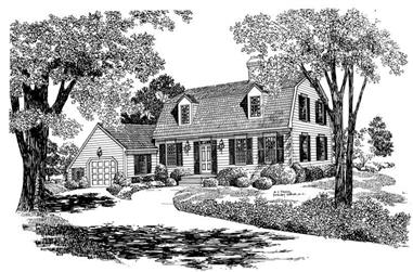 3-Bedroom, 2006 Sq Ft Colonial Home Plan - 137-1716 - Main Exterior