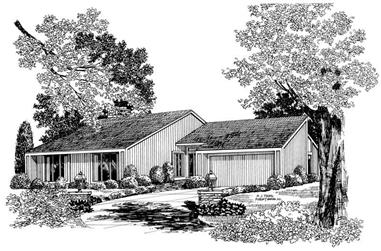 3-Bedroom, 1576 Sq Ft Modern House Plan - 137-1724 - Front Exterior