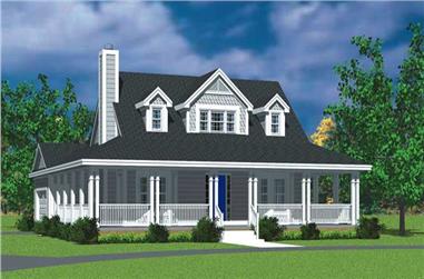 3-Bedroom, 1673 Sq Ft Country House Plan - 137-1726 - Front Exterior