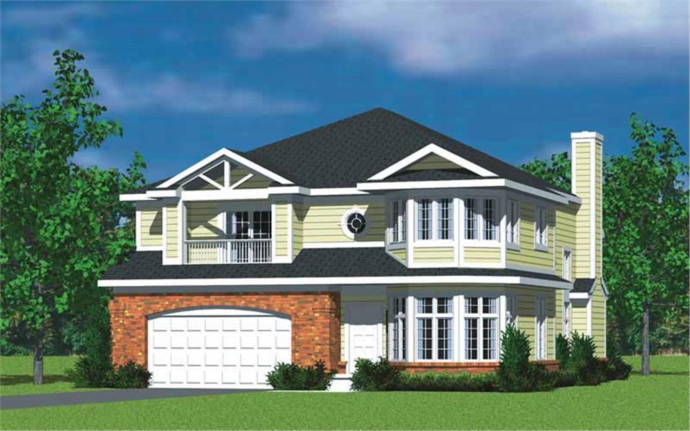Front elevation of Farmhouse home (ThePlanCollection: House Plan #137-1733)