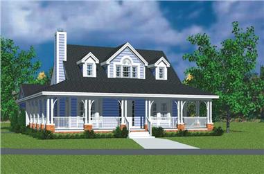 3-Bedroom, 1673 Sq Ft Country Home Plan - 137-1747 - Main Exterior