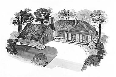 3-Bedroom, 1646 Sq Ft European House Plan - 137-1772 - Front Exterior