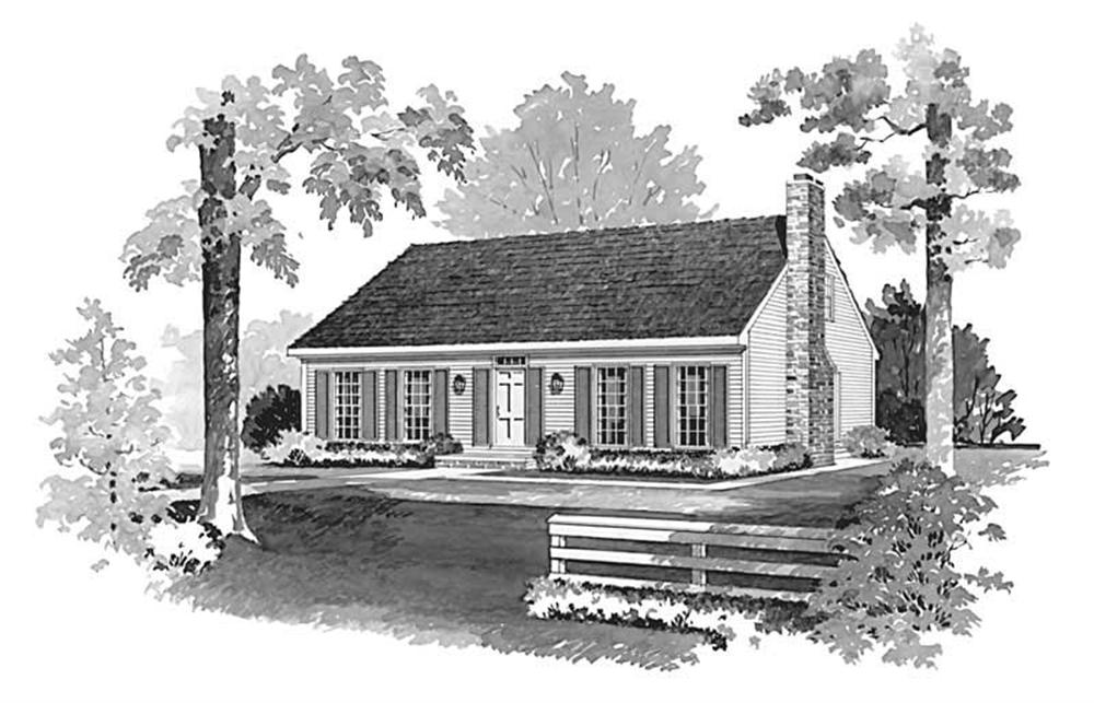Front elevation of Cape Cod home (ThePlanCollection: House Plan #137-1842)