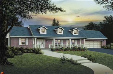 3-Bedroom, 1400 Sq Ft Southern House Plan - 138-1001 - Front Exterior