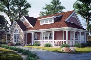 3-Bedroom, 2029 Sq Ft Country Home Plan - 138-1002 - Main Exterior