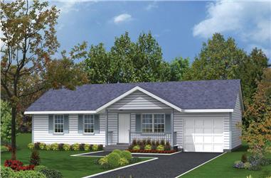 3-Bedroom, 988 Sq Ft Traditional Home Plan - 138-1011 - Main Exterior