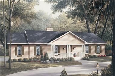 3-Bedroom, 1360 Sq Ft Traditional Home Plan - 138-1012 - Main Exterior