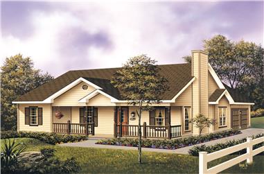 3-Bedroom, 1501 Sq Ft Traditional House Plan - 138-1014 - Front Exterior