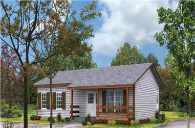 2-Bedroom, 864 Sq Ft Country House Plan - 138-1016 - Front Exterior