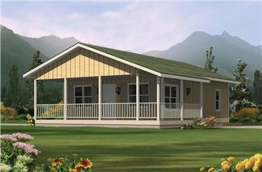 2-Bedroom, 720 Sq Ft Ranch Home Plan - 138-1022 - Main Exterior
