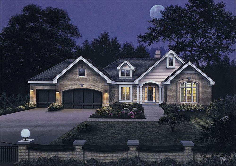 Front elevation of Ranch home (ThePlanCollection: House Plan #138-1039)