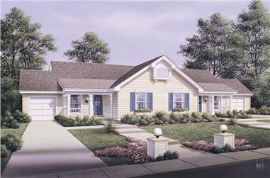 4-Bedroom, 1704 Sq Ft Multi-Unit House Plan - 138-1057 - Front Exterior