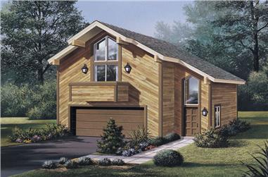 1-Bedroom, 654 Sq Ft Small House Plans - 138-1058 - Front Exterior