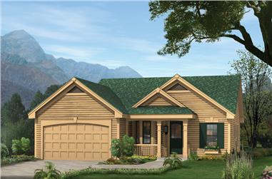 3-Bedroom, 1062 Sq Ft Cottage Home Plan - 138-1140 - Main Exterior