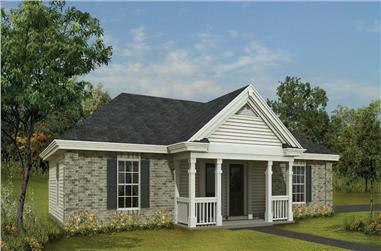 1-Bedroom, 588 Sq Ft Small House Plans - 138-1143 - Main Exterior