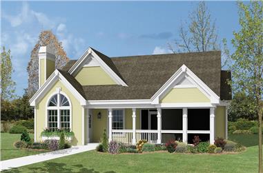 2-Bedroom, 1072 Sq Ft Country Home Plan - 138-1159 - Main Exterior
