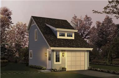 1-Bedroom, 342 Sq Ft Garage w/Apartments House Plan - 138-1208 - Front Exterior