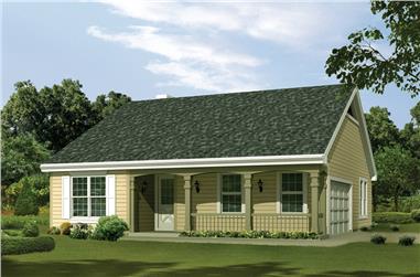 3-Bedroom, 1202 Sq Ft Cottage Home Plan - 138-1223 - Main Exterior
