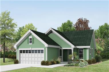 3-Bedroom, 1140 Sq Ft Country House Plan - 138-1226 - Front Exterior