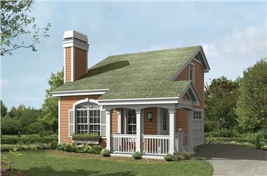 1-Bedroom, 641 Sq Ft Garage w/Apartments House Plan - 138-1233 - Front Exterior