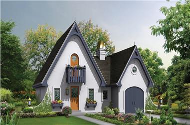 1-Bedroom, 1075 Sq Ft Cottage House Plan - 138-1249 - Front Exterior