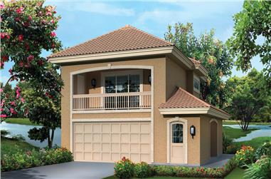 1-Bedroom, 1091 Sq Ft Garage w/Apartments House Plan - 138-1275 - Front Exterior