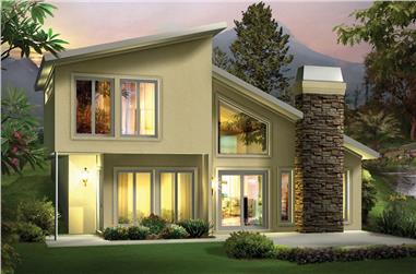 2-Bedroom, 1105 Sq Ft Modern House Plan - 138-1306 - Front Exterior