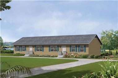 4-Bedroom, 1536 Sq Ft Country House Plan - 138-1314 - Front Exterior