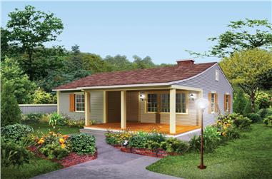 2-Bedroom, 733 Sq Ft Country Home Plan - 138-1331 - Main Exterior