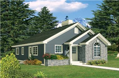 3-Bedroom, 1112 Sq Ft Ranch House Plan - 138-1335 - Front Exterior