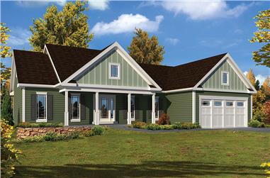 3-Bedroom, 1994 Sq Ft Country House Plan - 138-1338 - Front Exterior