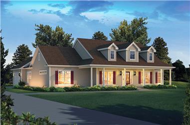 4-Bedroom, 2392 Sq Ft Country Home Plan - 138-1346 - Main Exterior