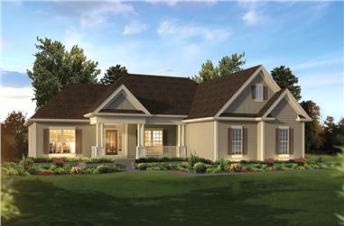 3-Bedroom, 1863 Sq Ft Country House Plan - 138-1354 - Front Exterior