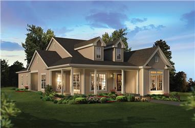 3-Bedroom, 2035 Sq Ft Country House Plan - 138-1355 - Front Exterior