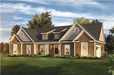 3-Bedroom, 2033 Sq Ft Country House Plan - 138-1357 - Front Exterior