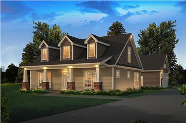 3-Bedroom, 1988 Sq Ft Country Home Plan - 138-1364 - Main Exterior