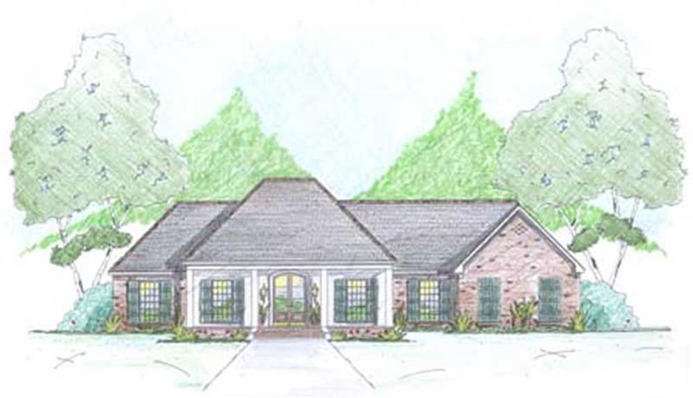Front elevation of European home (ThePlanCollection: House Plan #139-1001)