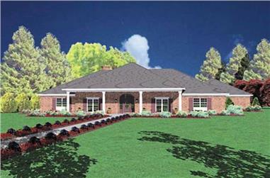 1-Bedroom, 3206 Sq Ft Ranch House Plan - 139-1036 - Front Exterior