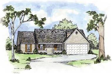 3-Bedroom, 1421 Sq Ft Small House Plans - 139-1043 - Front Exterior