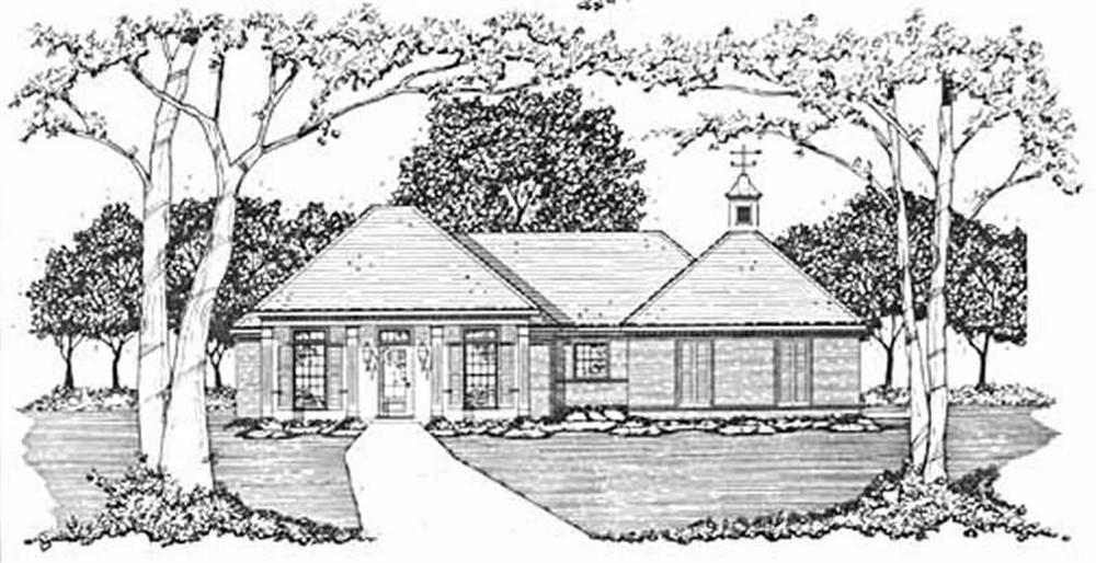 Front elevation of Country home (ThePlanCollection: House Plan #139-1050)