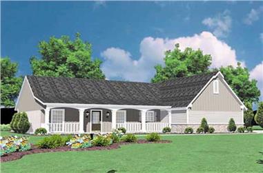 3-Bedroom, 1423 Sq Ft Country Home Plan - 139-1087 - Main Exterior