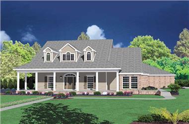 4-Bedroom, 4086 Sq Ft Country Home Plan - 139-1093 - Main Exterior