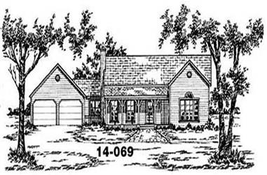 3-Bedroom, 1418 Sq Ft Country House Plan - 139-1219 - Front Exterior