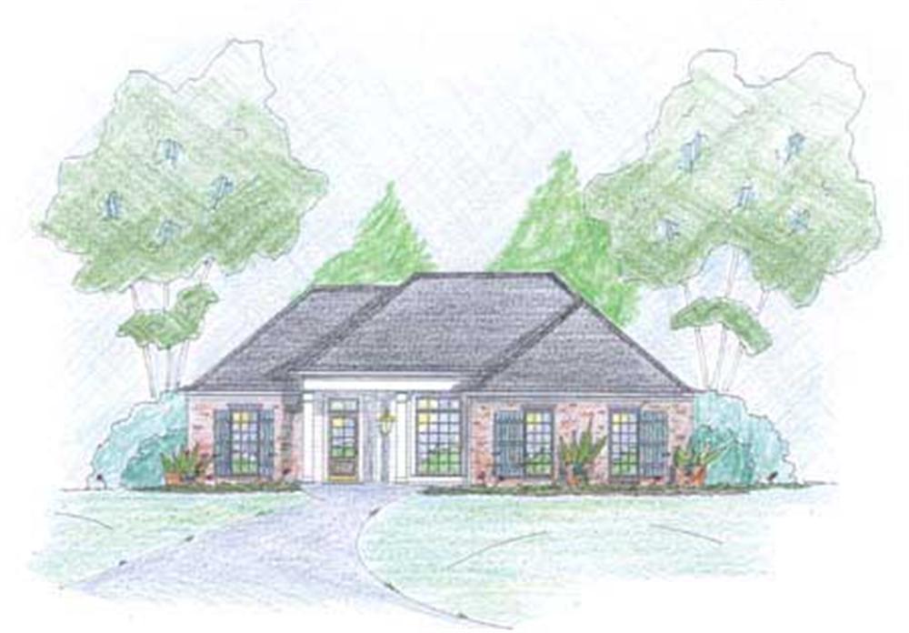 Traditional Houseplans Color Rendering.