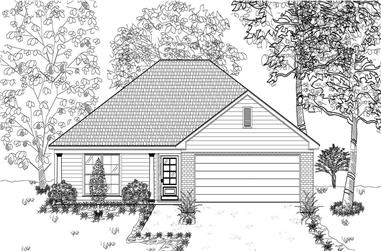 3-Bedroom, 1404 Sq Ft Bungalow House Plan - 140-1022 - Front Exterior